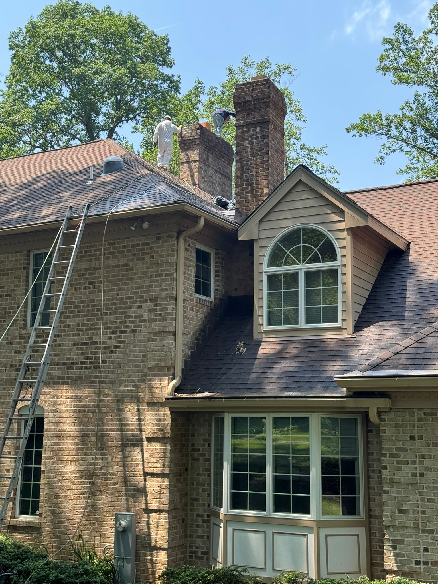 Residential home with chimney