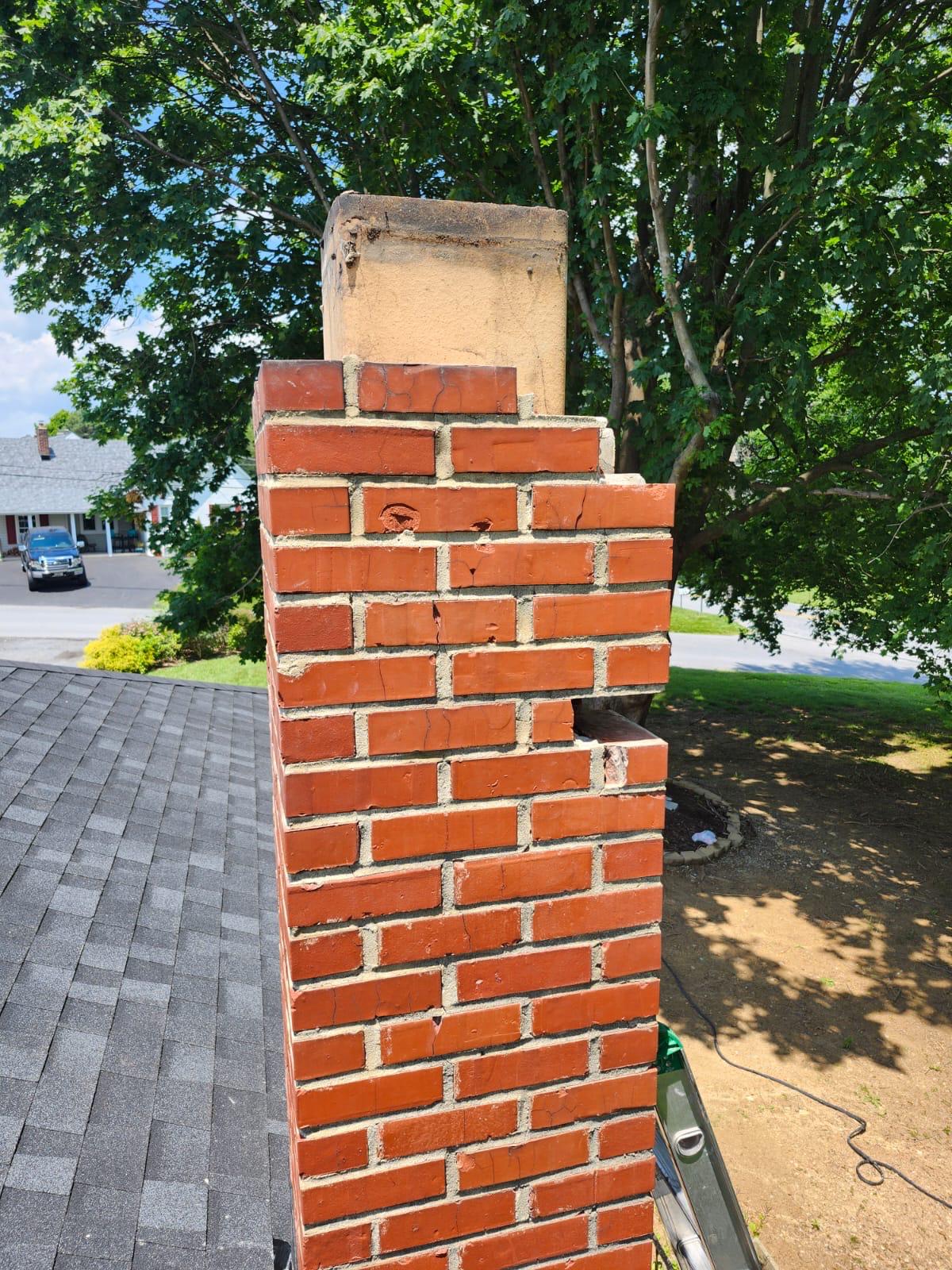 Tall residential chimney
